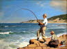 Jo_Fishing_on_the_rocks_oil_24x18in
