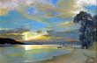 Jo_Knysna_Lagoon_sunset_oil_36x24in
